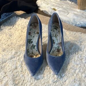 ANTONIO MELANI x Nicola Bathie sky Blue Velvet Heels- 10